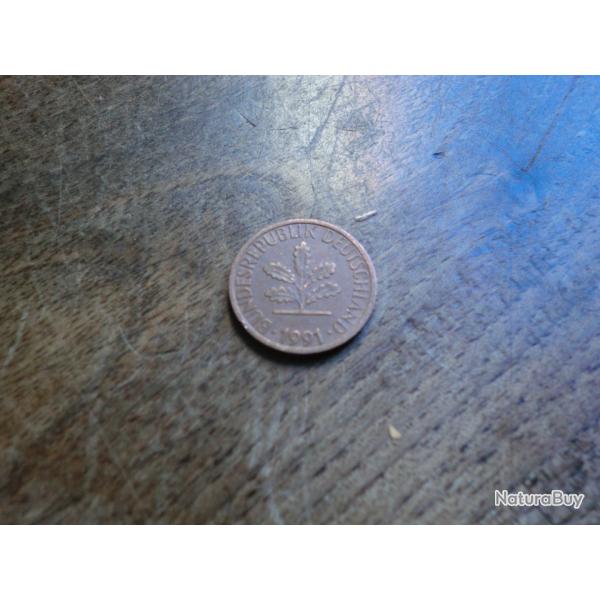 monnaie deutschland 1 pfenning 1991