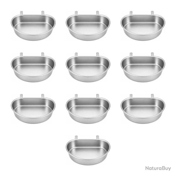 10 Mangeoires - Abreuvoirs demi lune contenance 0,4L m�tal