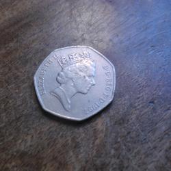 monnaie queen elizabeth II  50 pence 1997