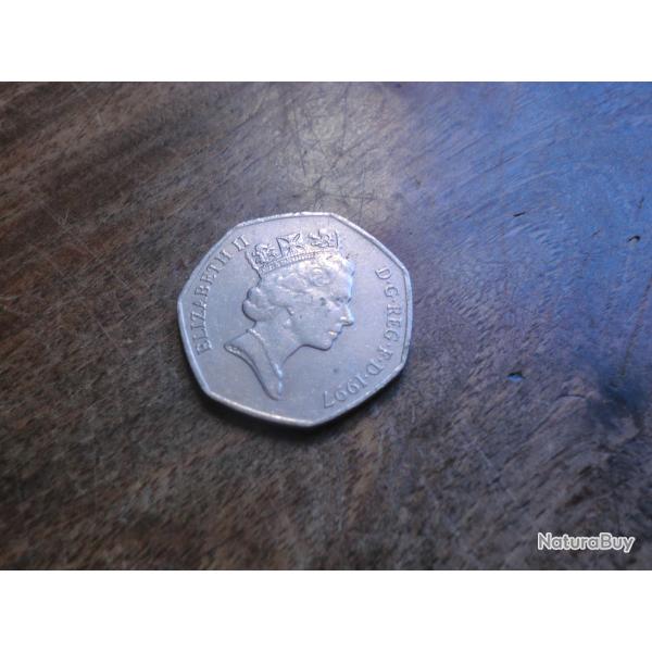 monnaie queen elizabeth II  50 pence 1997