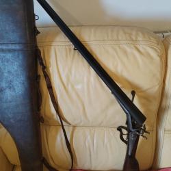 Vend fusil &agrave; broche calibre 24 avec cartouche et sont &eacute;tui jambon