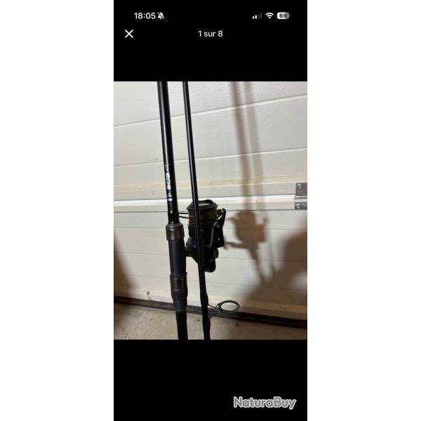 Lot de 4 cannes � carpe 3 Fox EOS + 1 avenger avec 4 moulinet daiwa black widow 25A et la housse CSC