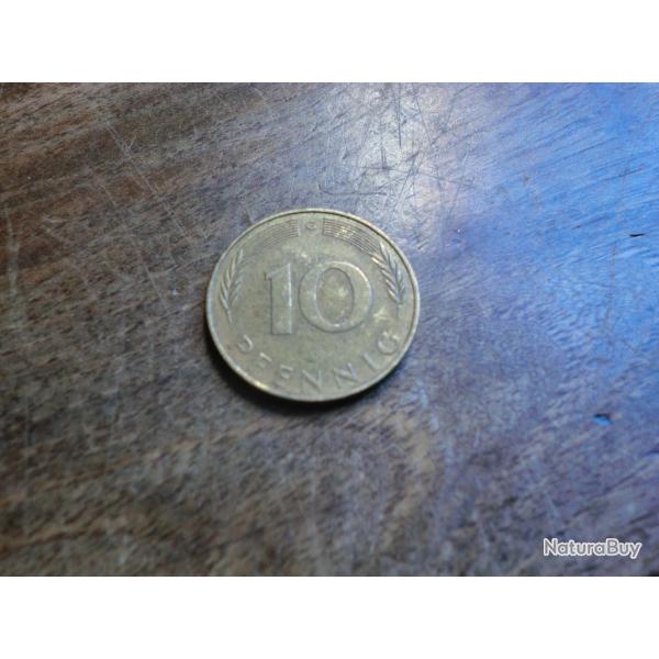 monnaie deutschland 10 pfenning  1972
