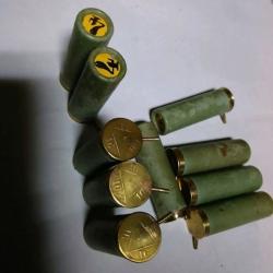 lot de 10 cartouches cal 16 a broche  (triangle sur le culot)