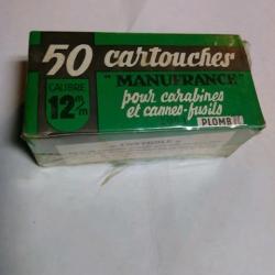boite complete de 50 cartouches cal 12mm de manufrance