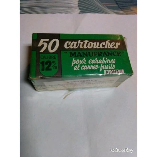 boite complete de 50 cartouches cal 12mm de manufrance