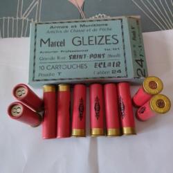 boite de 10 cartouches cal 24 gevelot.