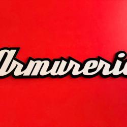 Enseigne plaque "Armurerie" en acrylique - 55 x 10 cm - d&eacute;co murale / magasin / stand