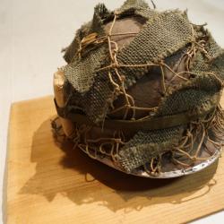 militaria us WW2 us toile de jute verte 3ML pour camouflage casque us original normandie