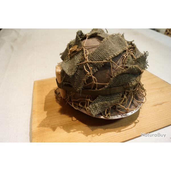 militaria us WW2 us toile de jute verte 3ML pour camouflage casque us original normandie