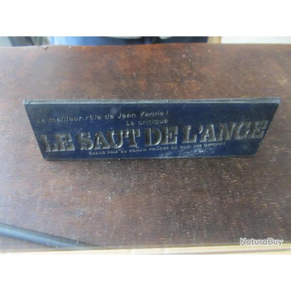 Plaque impression publicitaire film Le saut de l'ange 1971