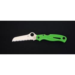 Spyderco C89FSGR Atlantic Salt LC200N Couteau de poche - dentel&eacute;, manche FRN vert