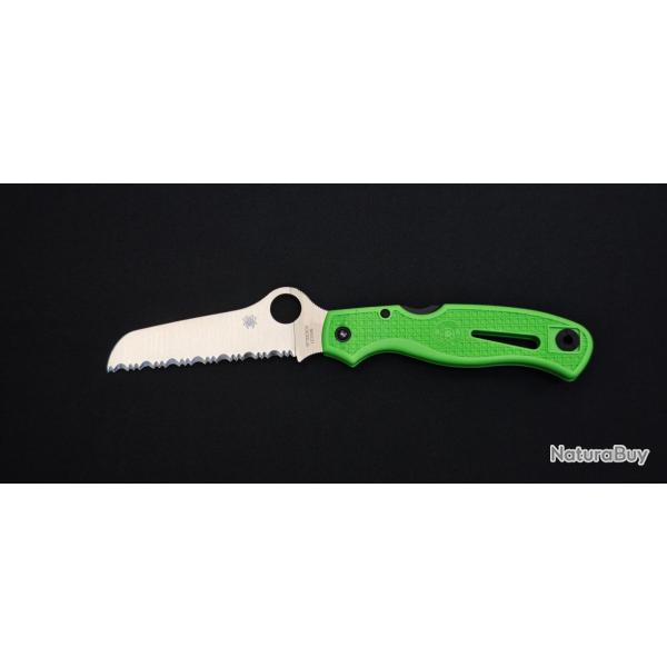 Spyderco C89FSGR Atlantic Salt LC200N Couteau de poche - dentel�, manche FRN vert