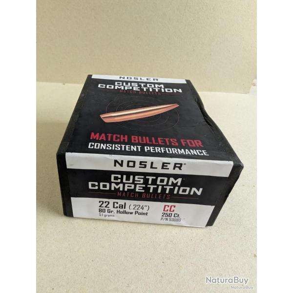 Ogives NOSLER custom comp�tition 22cal 80gn hp