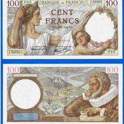 France 100 Francs 1941 Grand Billet Sully Franc Frc Frcs