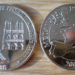 Medaille Vedettes du Pont Neuf Notre Dame Cathedrale Tour Eiffel 2009 Medailles et Patrimoine