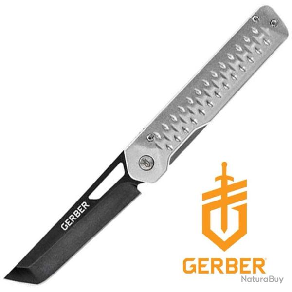 Couteau Gerber Ayako Tanto Green Lame Acier 7Cr17MoV Manche Aluminium/Acier