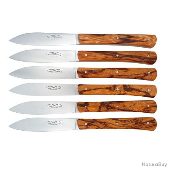 Coffret 6 couteaux TMC" Zen Table" bois de serpent