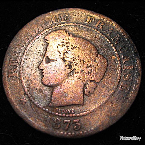 piece de 5 centimes CERES bronze 1873 A
