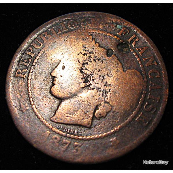 piece de 5 centimes CERES bronze 1873 A tb
