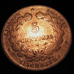 piece de 5 centimes CERES bronze 1876 K