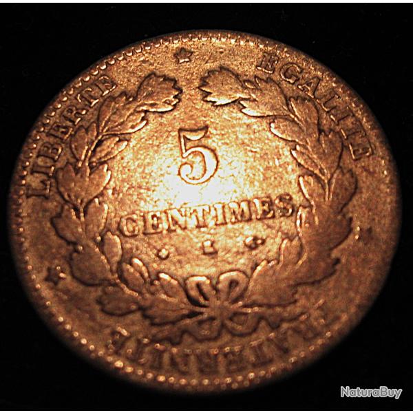 piece de 5 centimes CERES bronze 1876 K
