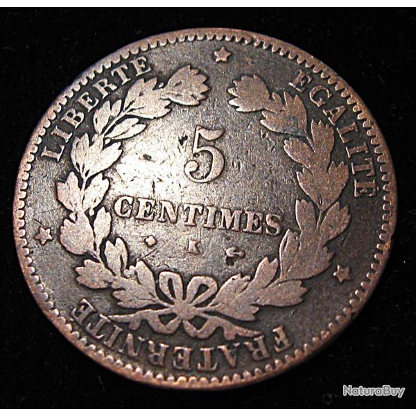 piece de 5 centimes CERES bronze 1876 K TB+