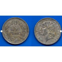 France 5 Francs 1949 Lavriller Piece Franc Alu