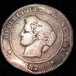 piece de 5 centimes CERES bronze 1882 A