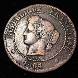 piece de 5 centimes CERES bronze 1884 A