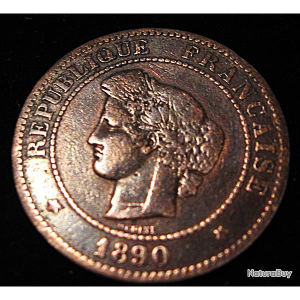 piece de 5 centimes CERES bronze 1890 A