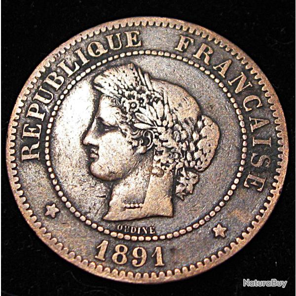 piece de 5 centimes CERES bronze 1891 A