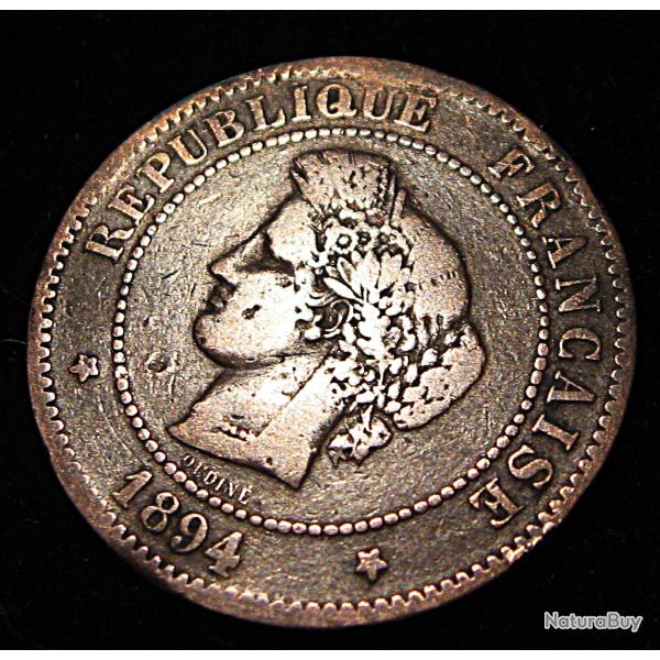 piece de 5 centimes CERES bronze 1894  A TTB