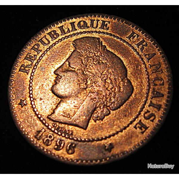 piece de 5 centimes CERES bronze 1896  A TTB
