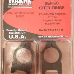 Colliers de montage acier haut de gamme WARNE MAXIMA MEDIUM (lunettes/points rouge diam&egrave;tre 25.4mm)