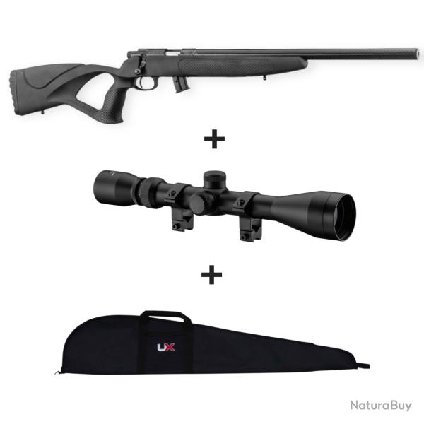 Pack ! Carabine Cal.22lr  BO Manufacture Equality Maker Silencieuse + Lunette 3-9x40 + Fourreau UX