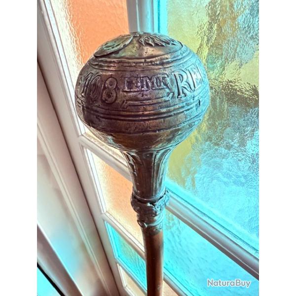 Canne ancienne de tabour-Major du 108�me R�giment d'infanterie de Ligne - 3�me R�publique