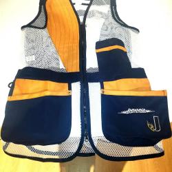 Gilet Ball Trap Bleu Et Marron Januel