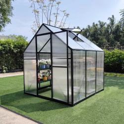 Serre de jardin en aluminium et polycarbonate 3,13 m&sup2; - 177x177x192
