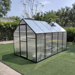 Serre de jardin en aluminium et polycarbonate 5,17 m&sup2; - 292x177x192 cm