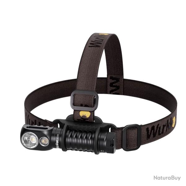 Lampe Frontale HD20 Double LED 2000 Lumens Travail Plein Air Recharge USB C Wurkkos