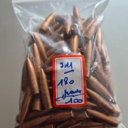1 sachet de 100 ogives FMJBT en calibre 311 et de poids 180 grains