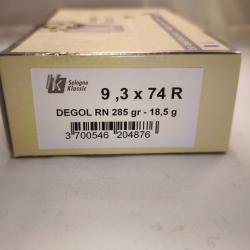 Munitions 9,3x74 Sologne ogive Degol Round nose 285 gr