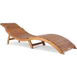 Chaise Longue Bois Acacia - Transat Ajustable Pliable - Certifi&eacute; FSC - Mod&egrave;le LIVRAISON GRATUITE