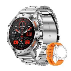 Montre sportive acier homme, Bluetooth, suivi fitness &eacute;tanch&eacute;it&eacute; IP67 Steel Silver LIVRAISON GRATUIT