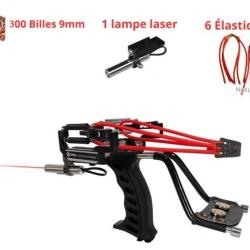 Fronde Lance-Pierre Pro Ultra Puissant + Laser + 300 billes + 6 &eacute;lastiques LIVRAISON GRATUITE