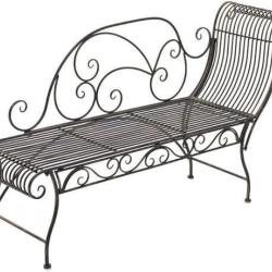 Banc de Jardin en Fer Forg&eacute; - Banc avec R&eacute;cami&egrave;re - Banquette de Jardin LIVRAISON OFFERTE