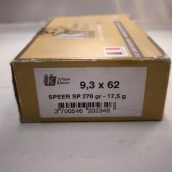 Munitions sologne calibre 9, 3x62 ogive speer 270gr ( 17,5g)