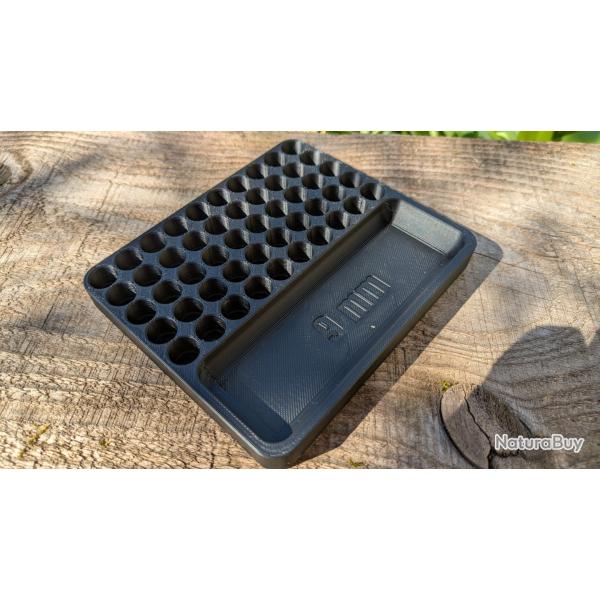 Plateau de rechargement 9mm Luger 50 �tuis + compartiment ogives