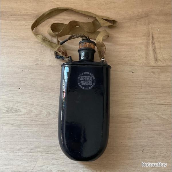 Gourde militaire autrichienne SFINX 1938 - WW2 - �maill�e noire